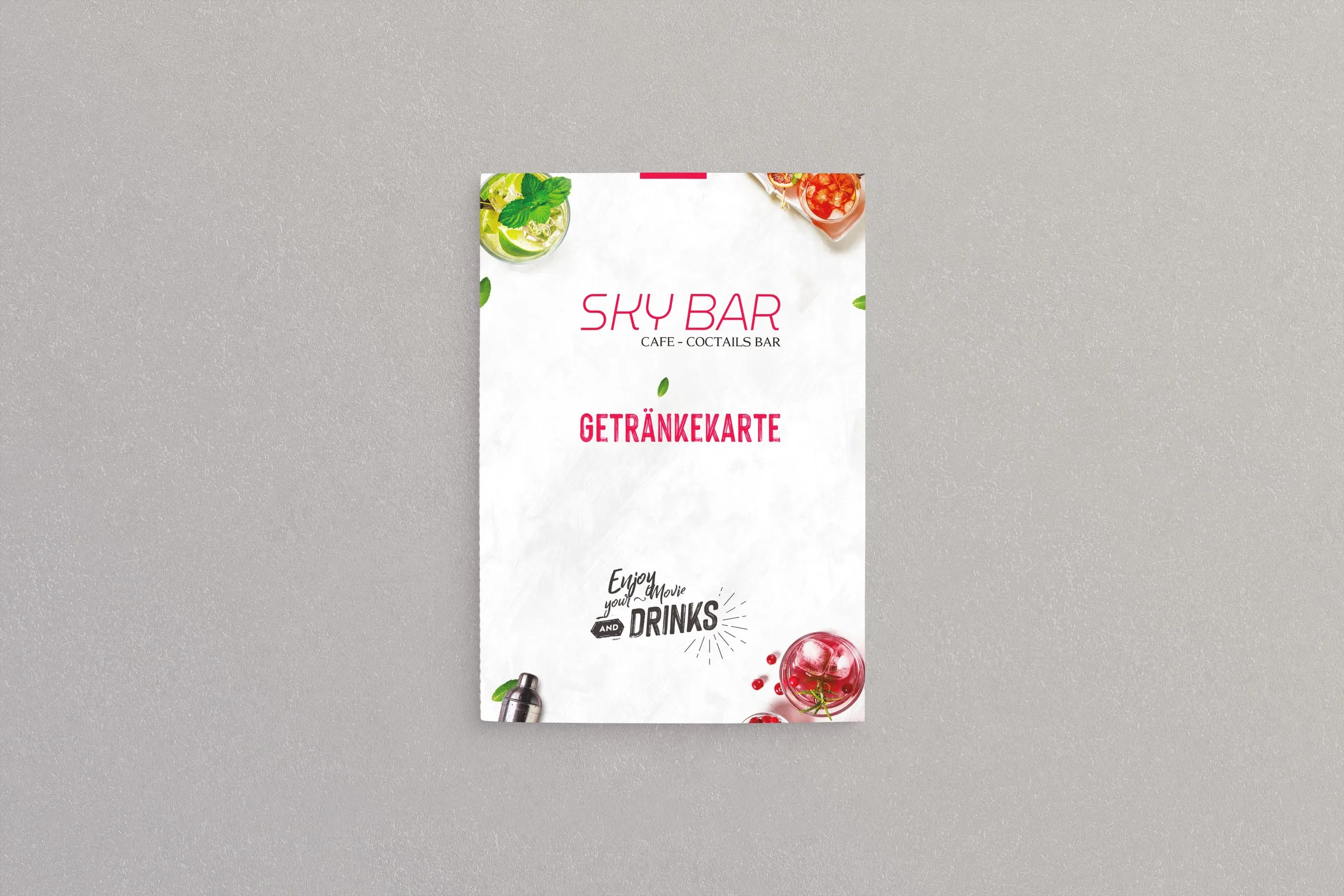 Getränkekarte der Sky Bar