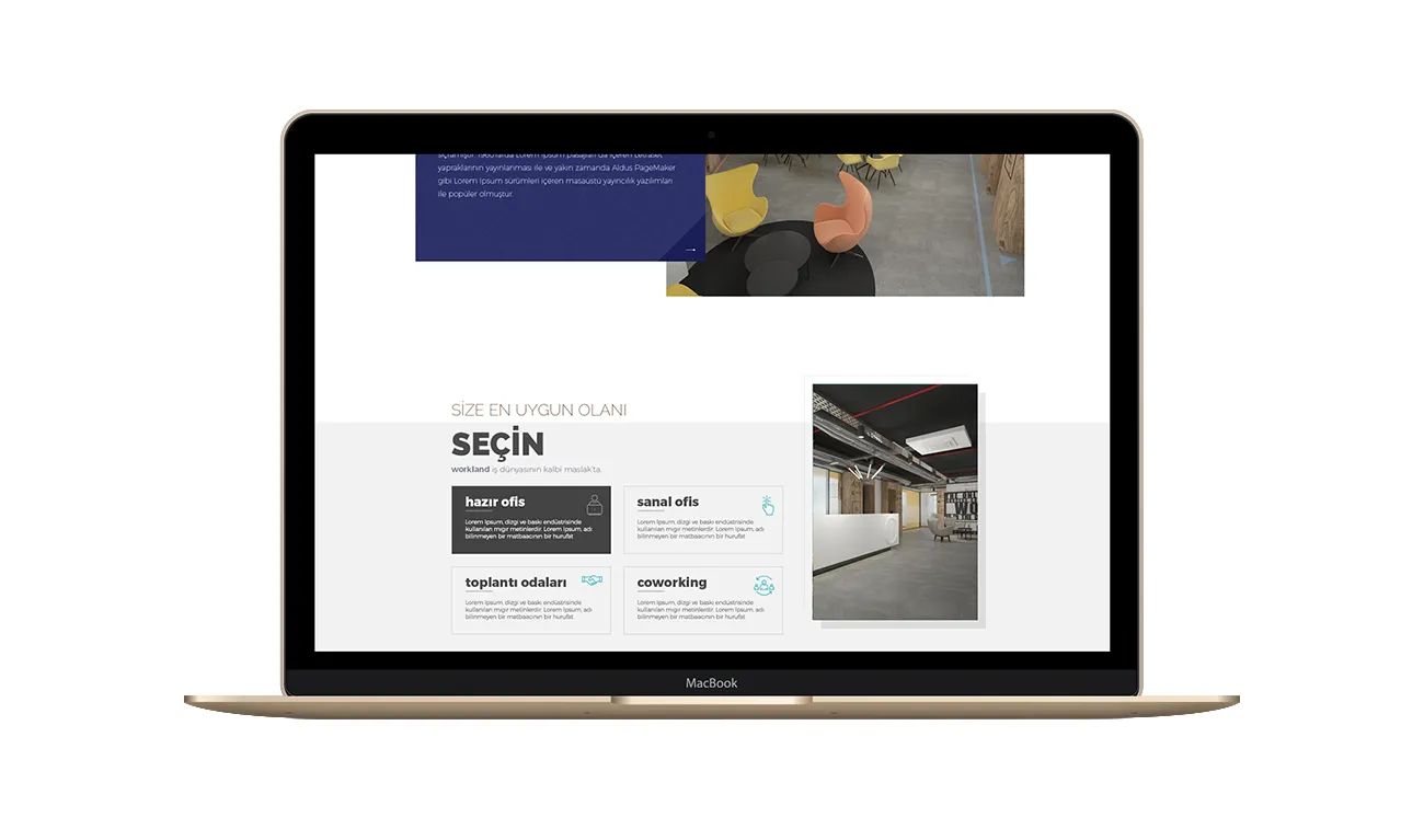 Unterseite der Workland Website
